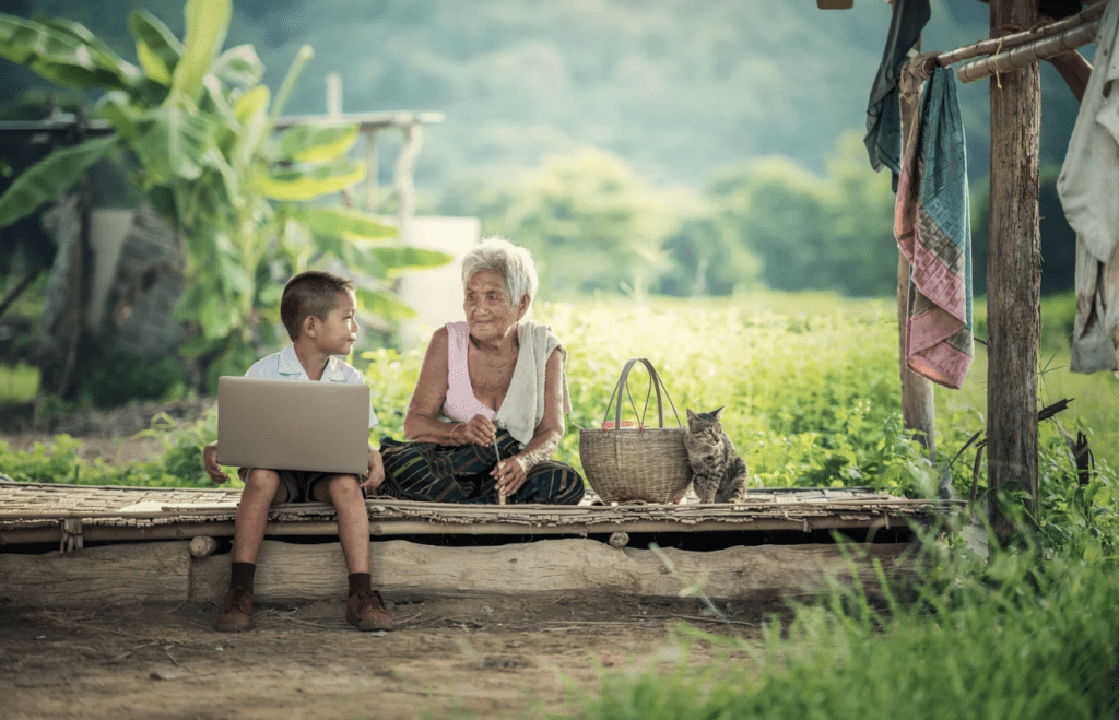 Kid enjoying online learning